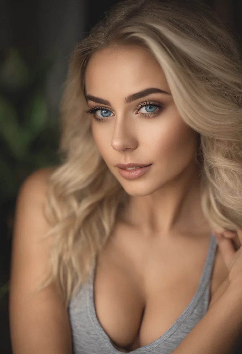 Oman with matching tank top and panties, Sexy girl with blue eyes, portrait sophie mudd, Portrait de Corinna Kopf, blonde hair and large eyes, Selfie einer jungen Frau, ohne Make-up, Natural makeup, Blick direkt in die Kamera, Gesicht mit Artgram, dezentes Make-up, Great full body photo, im Zimmer, big boobs, Blond, Latein