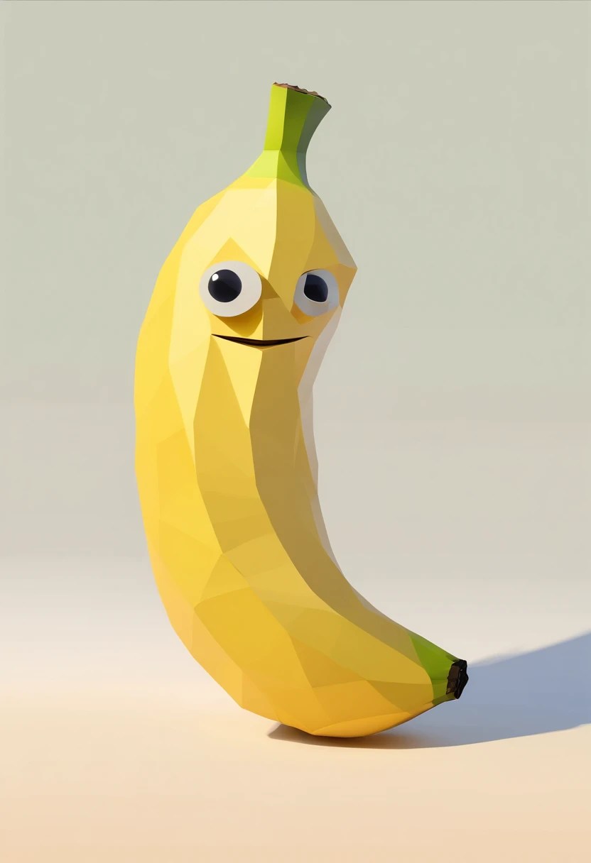 Banana with eyes, minimalistic, profile picture, ((scar)), sun, slight smile, solid color background, soft smooth lighting, with soft colors, cartoon, black outline, intricate details, illustration minimalism, vector, pastel colors, straight on view