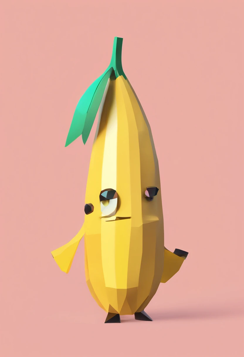 Banana with eyes, minimalistic, profile picture, ((scar)), sun, slight smile, solid color background, soft smooth lighting, with soft colors, cartoon, black outline, intricate details, illustration minimalism, vector, pastel colors, straight on view