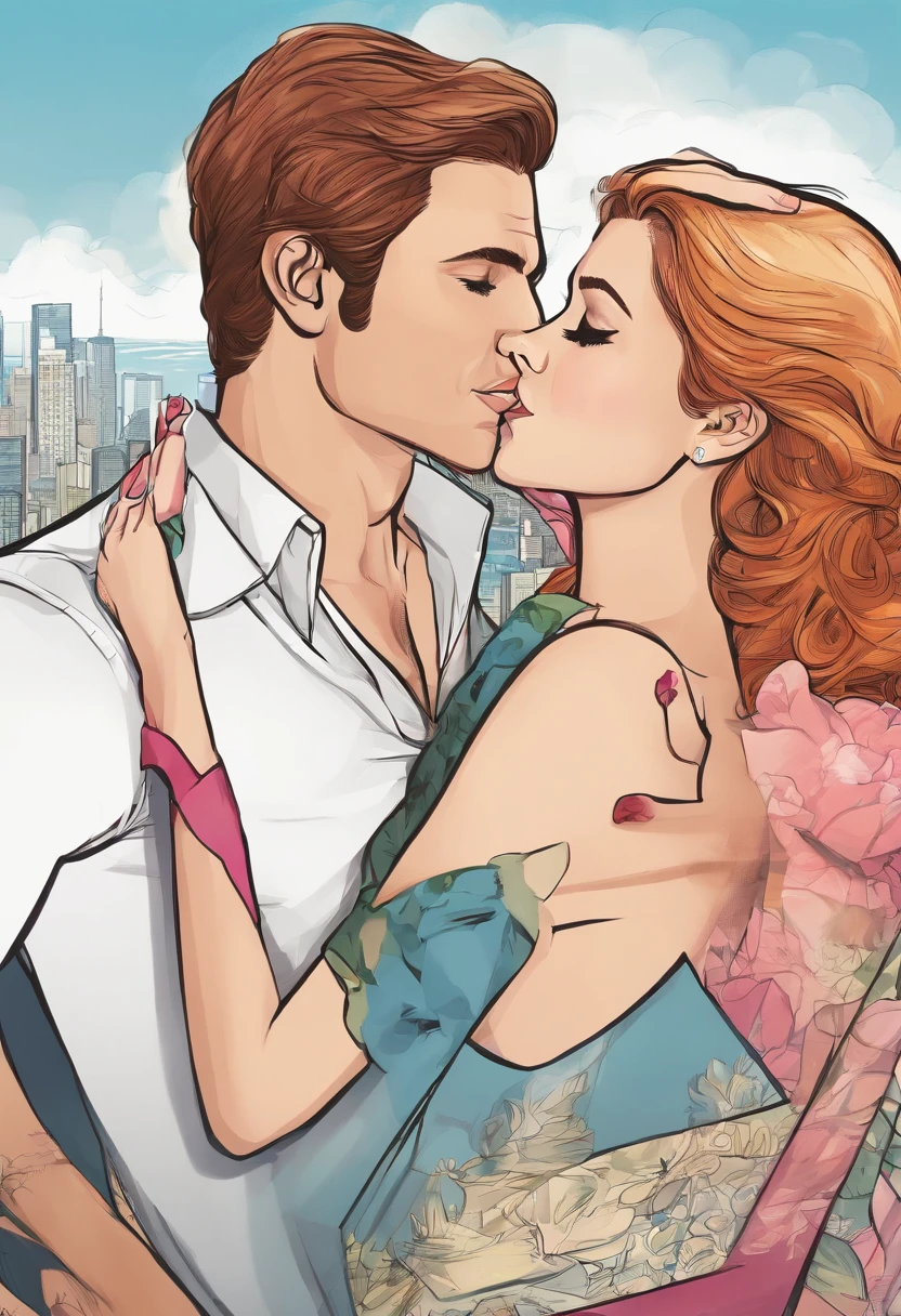 Actress Anna Kendrick and Male Version of actress Brittany Snow are kissing. Anna grabs Male Brittany doesn't wear clothes.