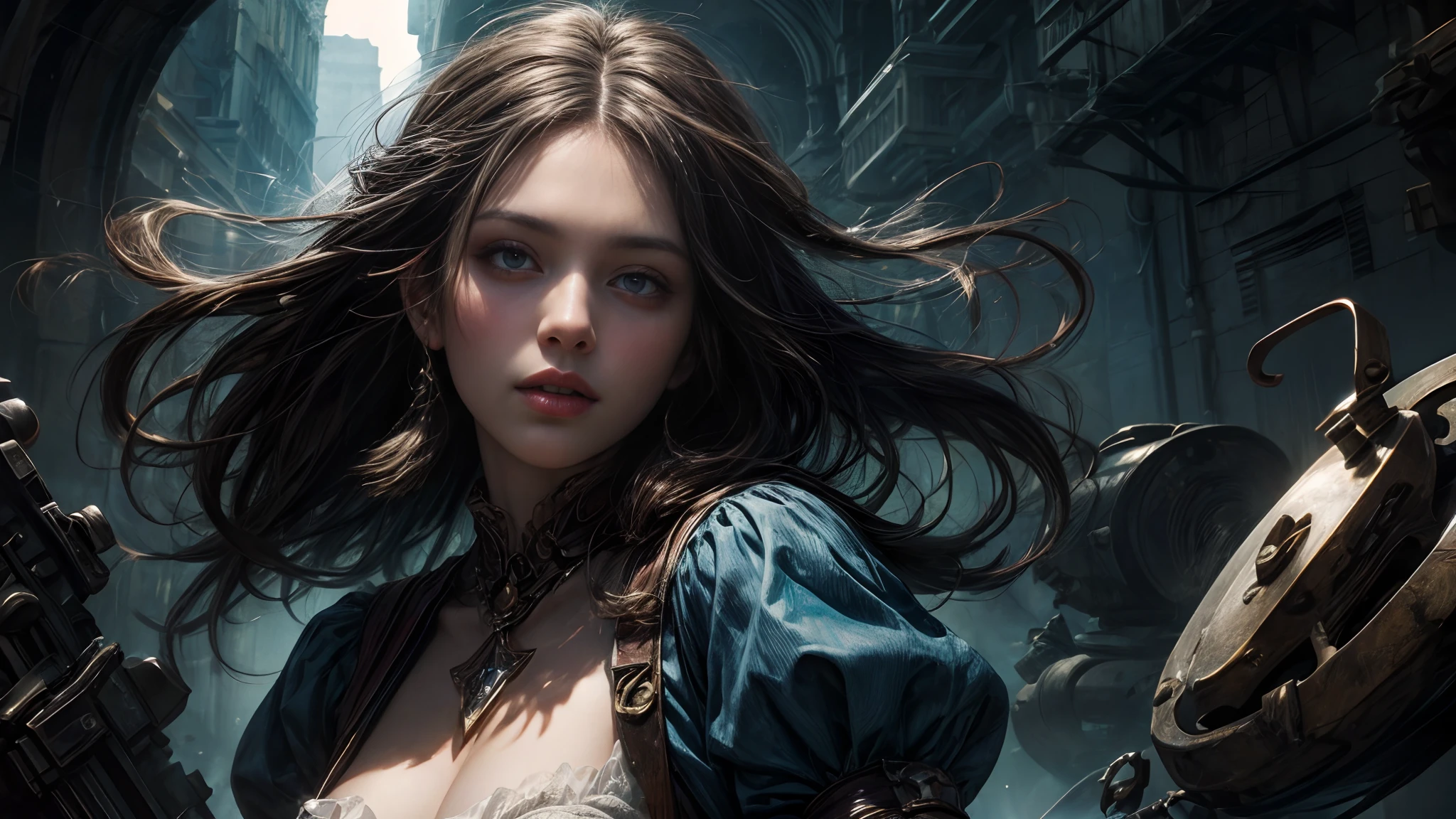 Alice in Tecland , Ultra High Resolution, Masterpiece,Cowboy shot , beautyfull face with gorgeous shiny eyes,