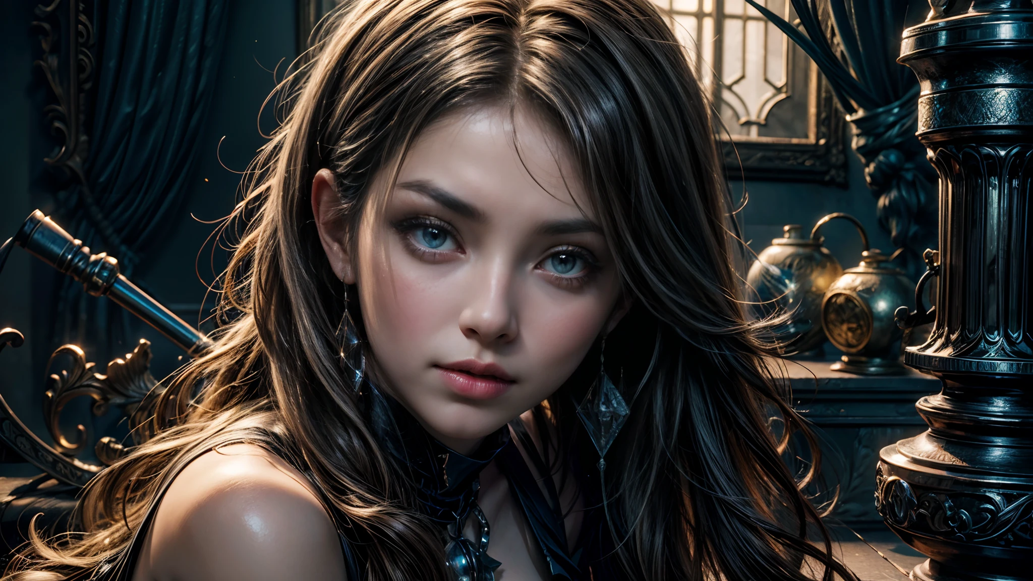 Alice in Tecland , Ultra High Resolution, Masterpiece,Full torso, beautyfull face with gorgeous shiny eyes,