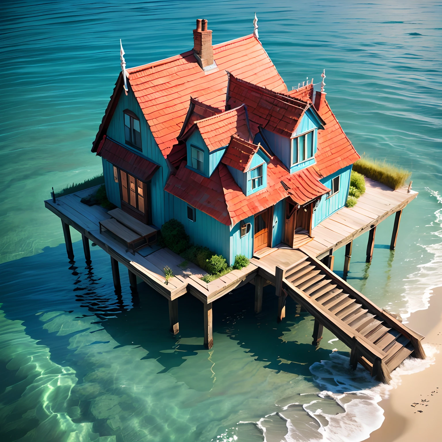 House in the middle of the sea