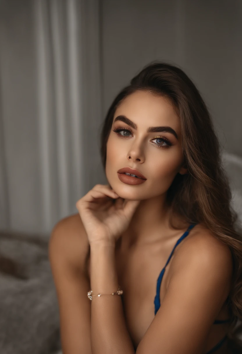 Oman with tank top and matching panties, Chica sexy con ojos azules, Retrato Sophie Mudd, Retrato de Corinna Kopf, cabello rubio y ojos grandes, selfie de una mujer joven, Maquillaje OHNE, Maquillaje natural, looks directly at camera, Cara con Artgram, dezentes Maquillaje, Gran foto de cuerpo entero, in the room, senos grandes, rubio, latin