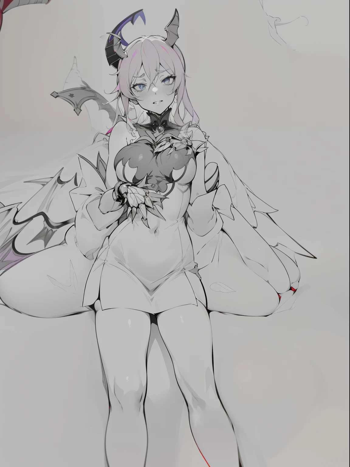 anime girl with a big breast and a big breast, blue scales covering her chest, mika kurai demon, sfw version, shalltear from overlord, breasts covered and sfw, scales covering her chest, succubus in tight short dress, biomechanical oppai, shalltear bloodfallen, attractive matoi ryuko, succubus, beautiful succubus,