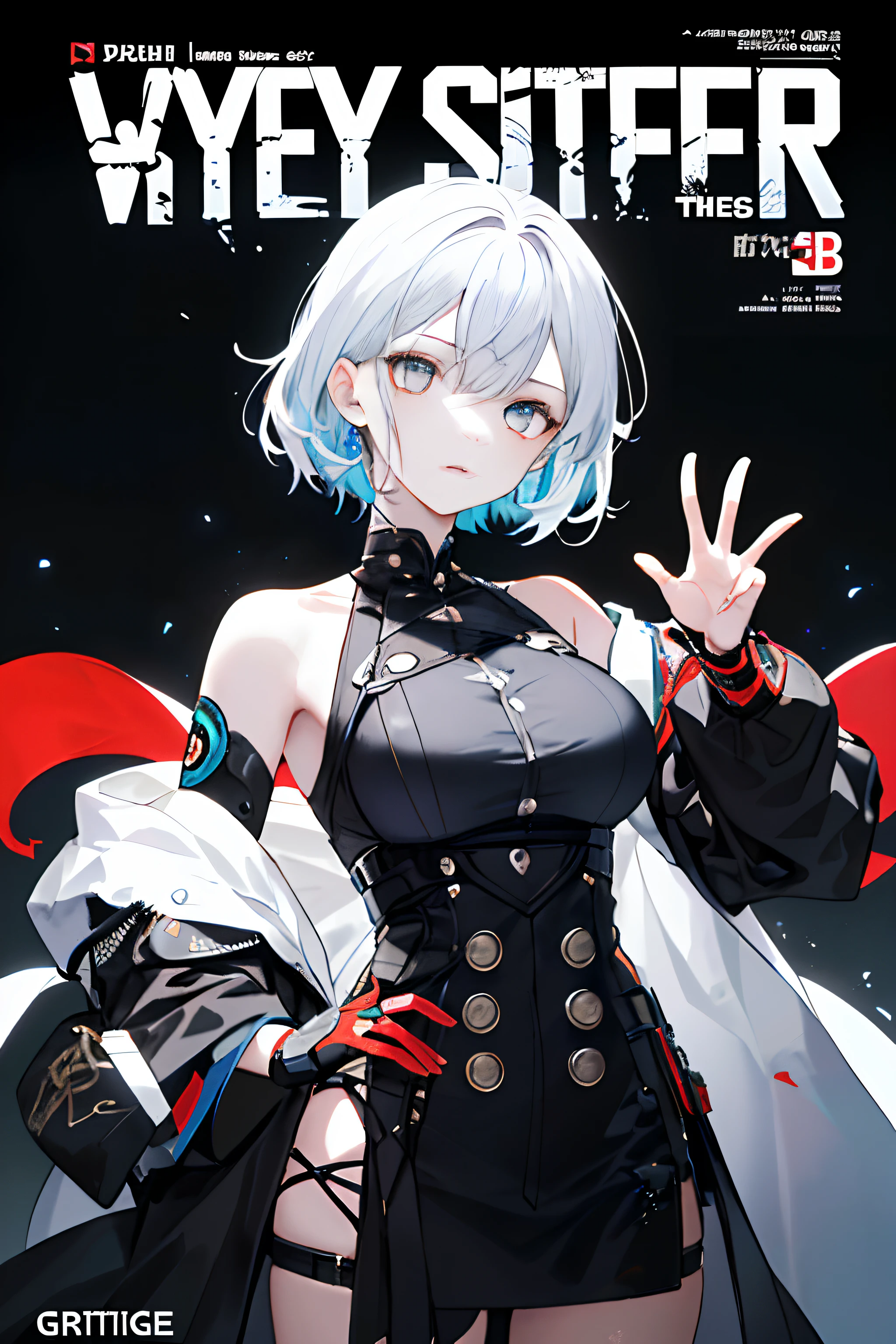 realistic, 1girl, white hair, horns, red eyes, glowing, bare shoulders, glowing eyes, magic circle, light particles, light rays, wallpaper, demon, pale skin