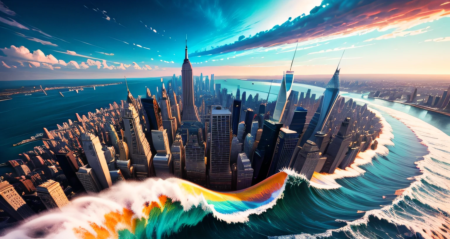 New York and a huge wave of colorful colors