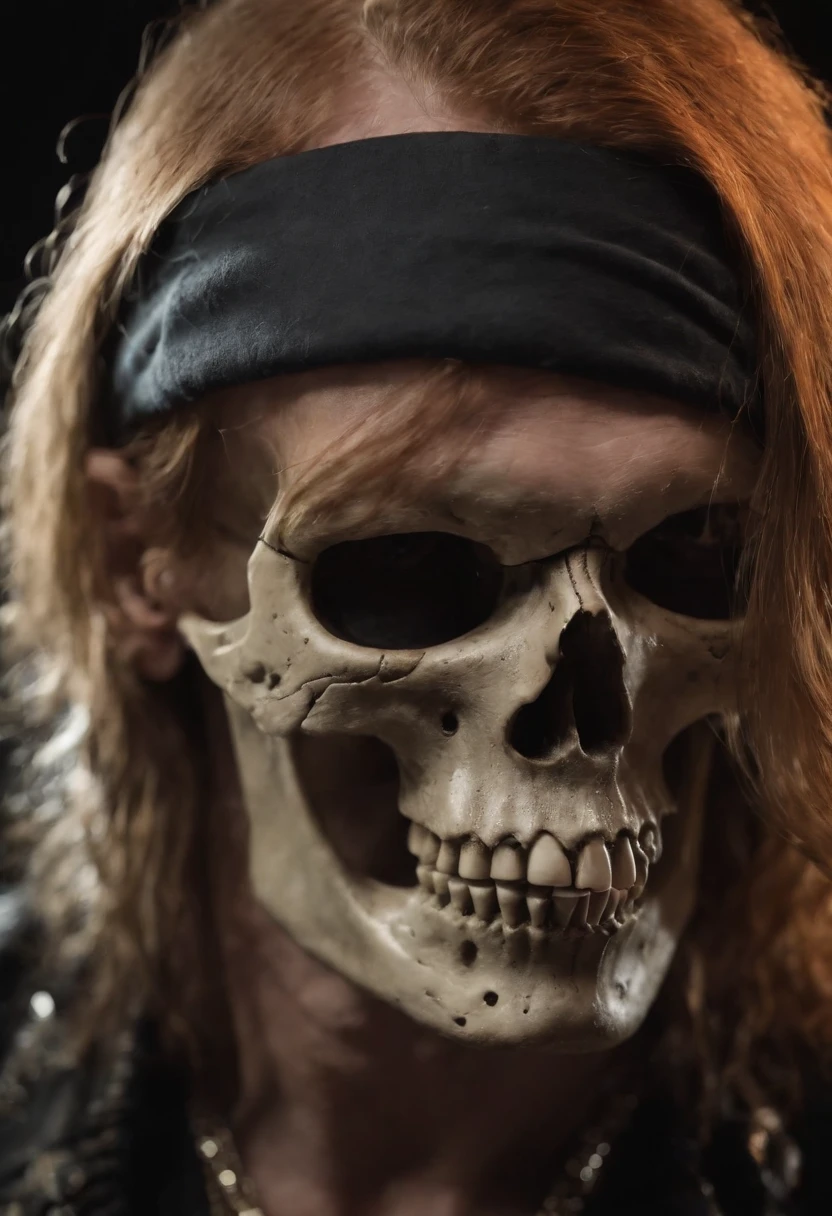 axl rose skull with black background