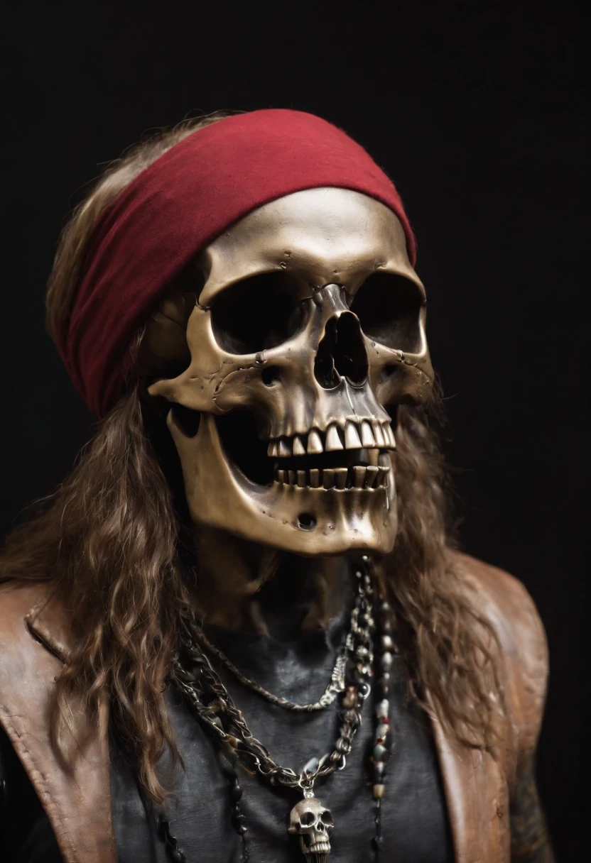 axl rose skull with black background solo head