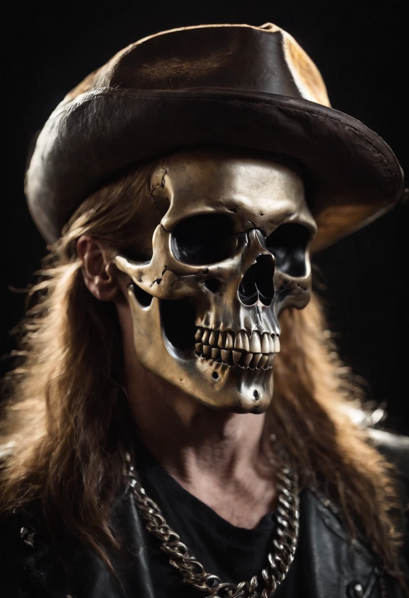 axl rose skull with black background solo head