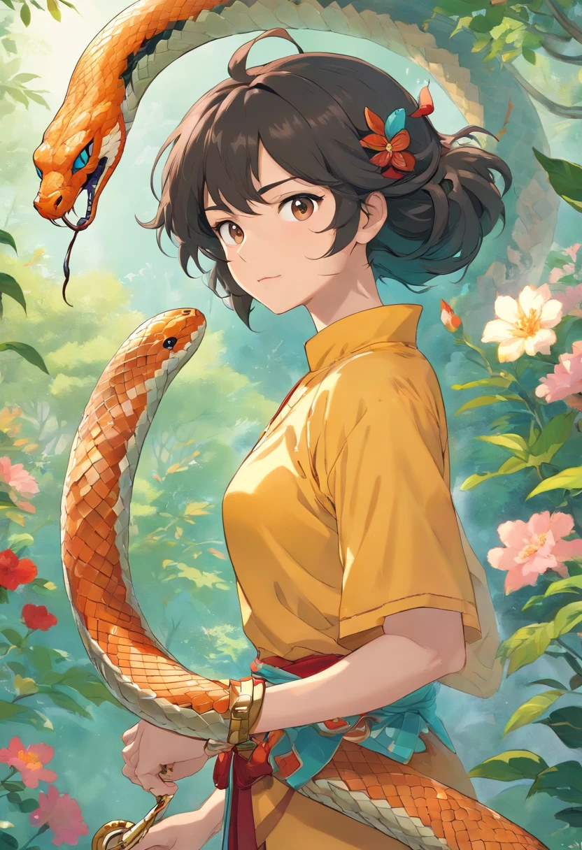 [Detailed illustrations, art based on extremely ideal anatomy, very detailed and detailed drawings, delicate lines with slow and urgent, realistic texture expression],(((Color tressed main lines)),(Artwork with outstanding craftsmanship),(Garden background),HENTAI KAWAII [ANIME Girl Chinese ((short stature) slim body) ] (hair),((peach blossom) 簪) (yellow dogi ( Dragon embroidery: 0.3)) ((lace ruffled ribbon)),((Tattoo:0.5)),(Colorful)) (Kung Fu (Dynamicpose:0.4)),(High contrast:0.8),((Fine and beautiful skin expression (transparency))),((Clear gaze)),((Perfect eye details (Beautifully drawn pupils)))),(Beautiful perfect face ( Realistic facial details)),((Beautiful hair details)),(Perfectly proportioned proportions)),(Design built to a high level,(((Advanced structural understanding of materials)),Ideal color coordination),((Artistic decoration))) ((Dense details)),(Detail,High definition)),[(Ultra-precision detail),(((Multilayer texture)), HighQuality,High Resolution],((Accurate simulation of light-material interaction, understanding of air flow, mechanically correct representation)),(((Visual art with a sense of narrative)).