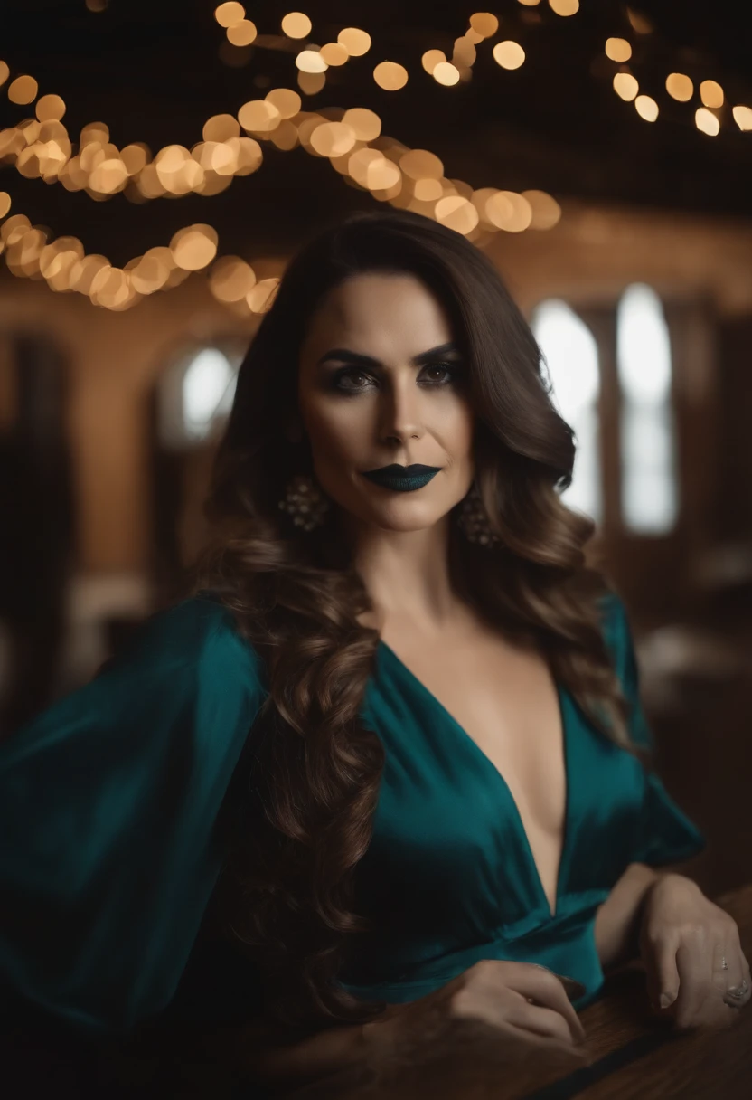 36-year-old beautiful Caucasian woman, vestida con atuendo de dia de muertos, grabando un video de tik tok , alta calidad, cuerpo completo, vista de frente, ((selfie de cuerpo completo)), frente al espejo,  ,,,zapatos de tacon  10,,,