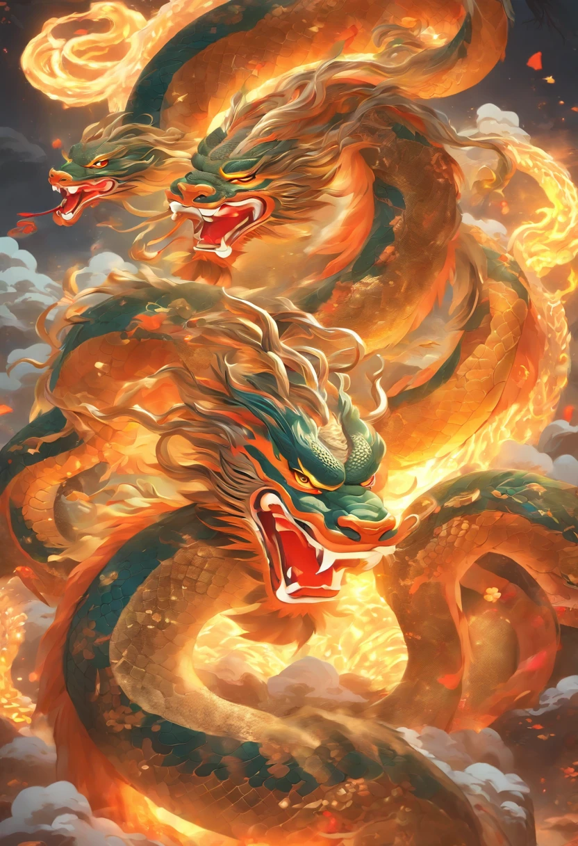 (((Chinese God))) best quality, ultra-high resolution, 4K detailed CG, masterpiece,Fu Xi, Man, black hair, Chinese mythology,((snake body)) Chinese painting style, Shui Mo Hua, Thangka style, aesthetics, beautiful image, depth of field, centered on the screen