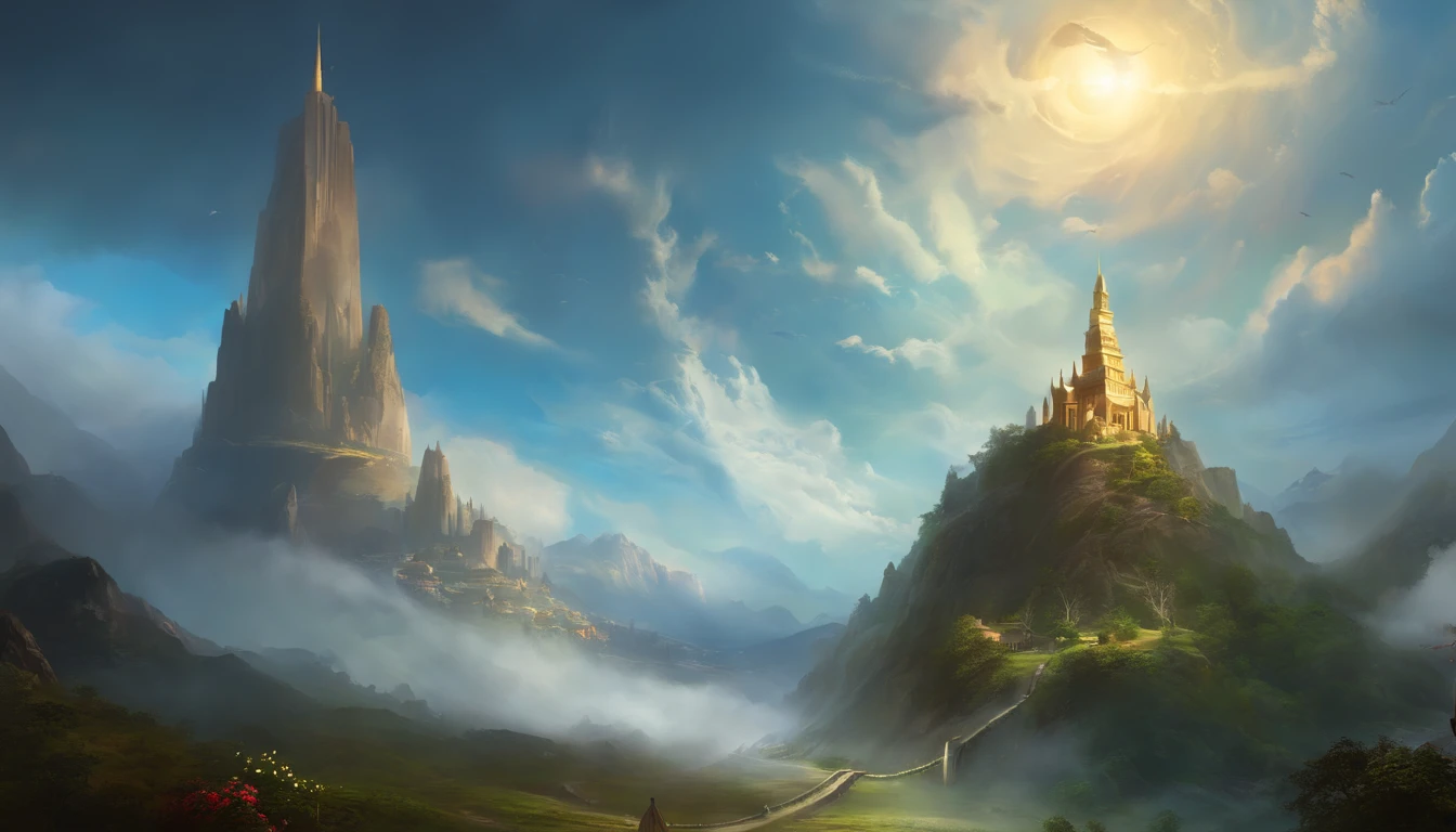 Best Quality, ​masterpiece, skyporn, stele, 云, (Laughing sky:1.5), Message from the sky, Laughing sky, beautiful concept art, optic, Fantasyart, luminous sky