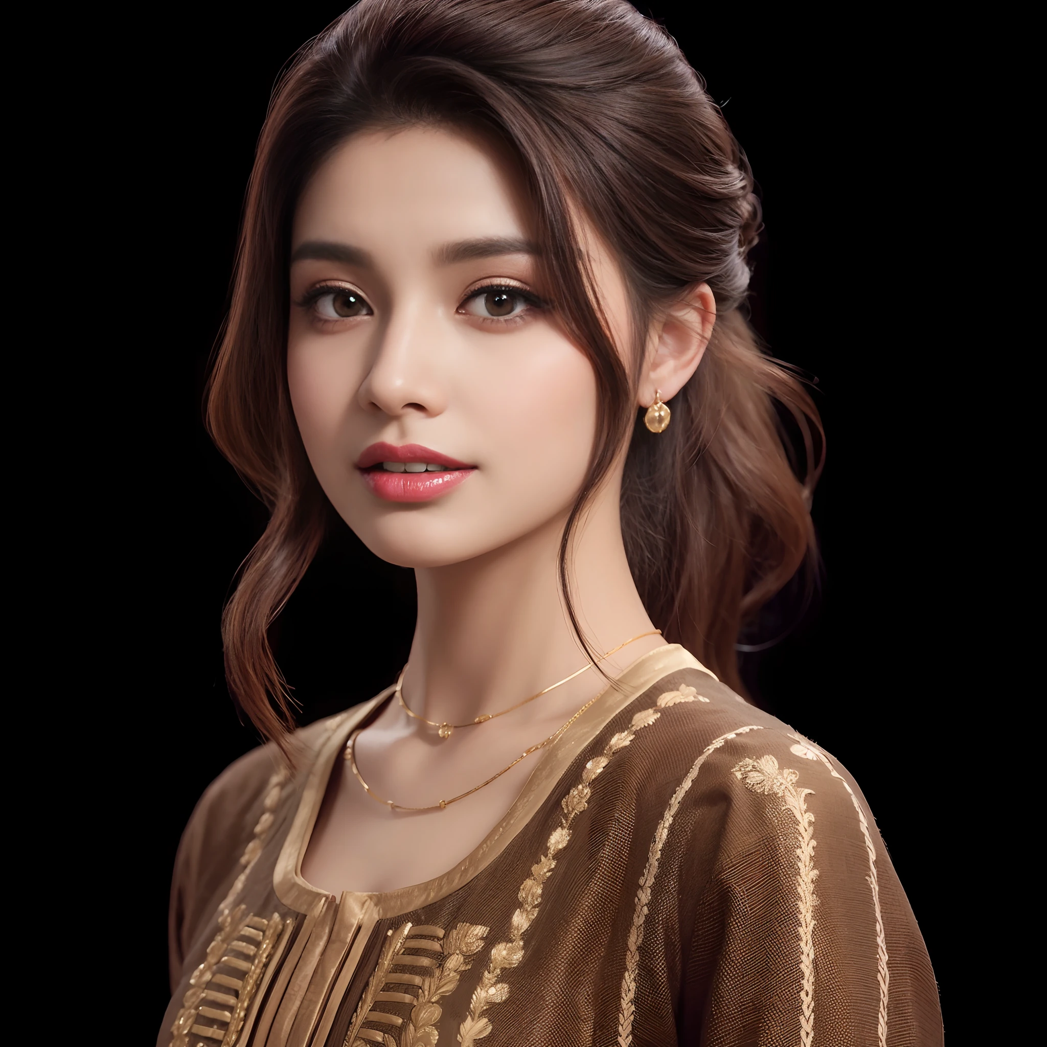 Wearing traditional dress shalwar kameez. 8k ultra realistic.