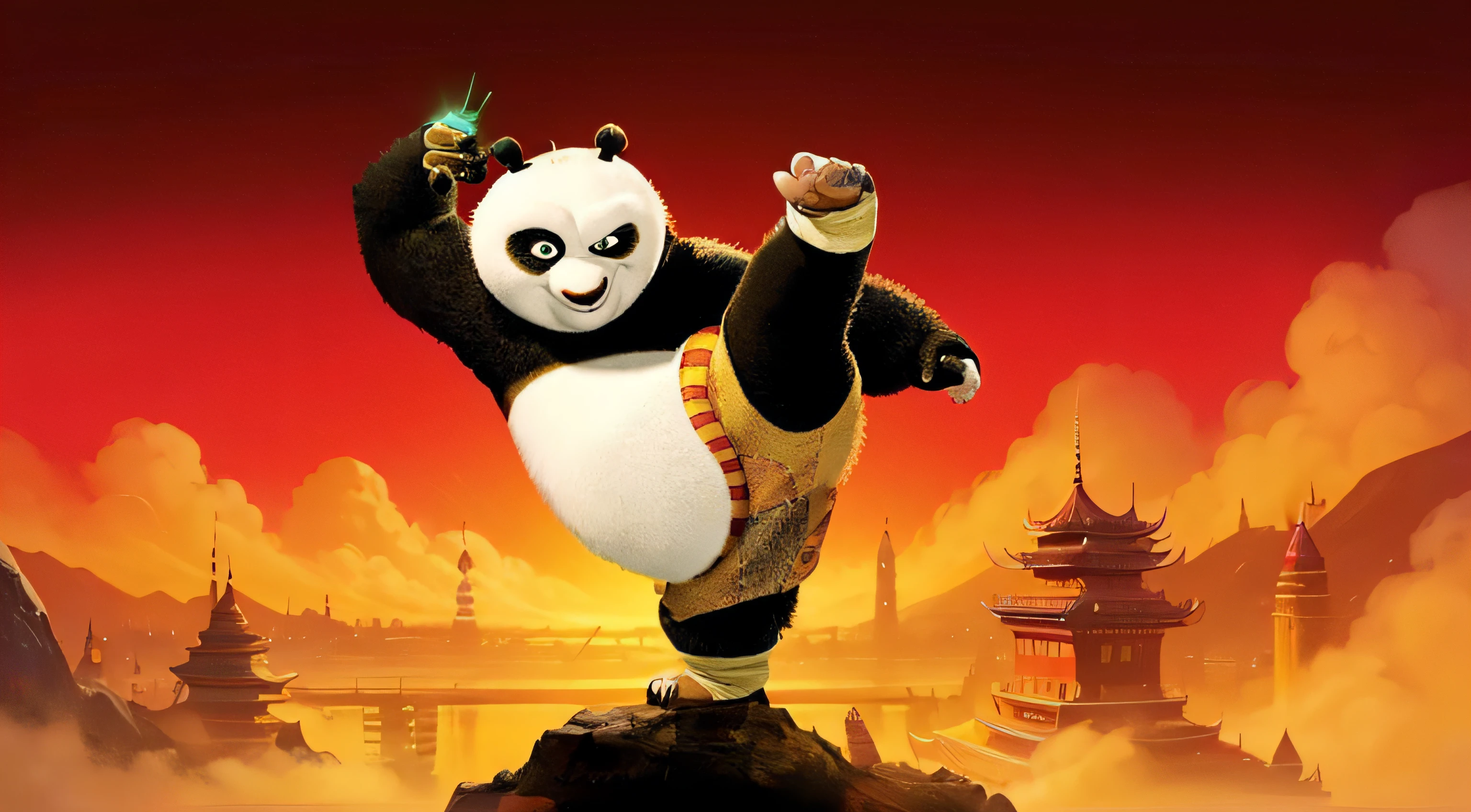 kung fu panda, movie animation, city, fantasy