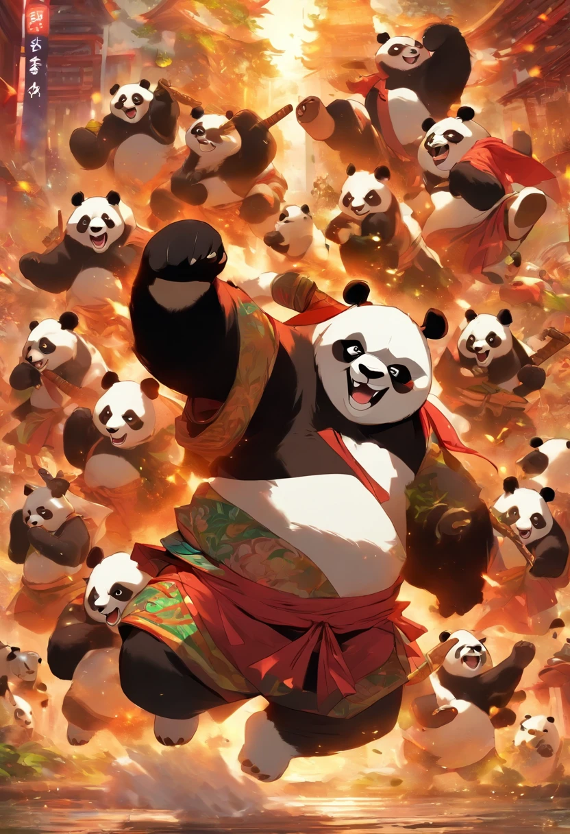 Panda, guerreiro, Ficar de Pe, expression would be, Num Templo, Postura de Sumo, Estilo Deslumbrante