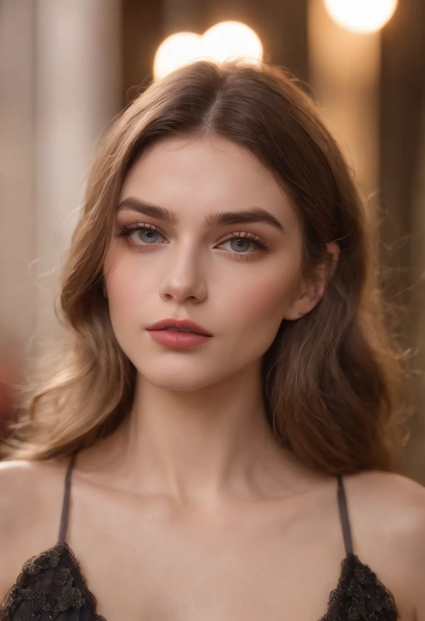 master part, extremely high quality, (foco sozinho), (rosto perfeito:1.1), (High detail:1.1), (olhos hiper detalhados), Dramatic, 1 cara, (pale skin), longos cabelos loiros, ethereal eyes, (sobrancelhas claras), sozinho, cabelos longos, Jordan Barrett, lua, Noite, roupa de garda, nave coberta, pouty lips, pele, proud expression, urbano, Antecedentes detalhados, Arte por Artgerm, Cinematic lighting, Roses, moda, BalenciagaStyle