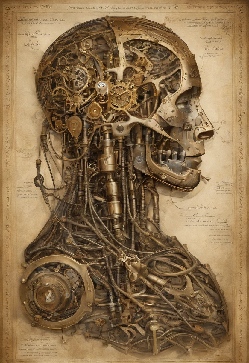(((masutepiece))), (((Best Quality))), ((Ultra-detailed)), (High Definition CG Illustration), ((extremely delicate and beautiful)),(delicated face),Cinematic Light,((1 Mechanical Men)),Solo,full body Esbian,(Machine-made joints:1.4),((Mechanical limb)),(Blood vessels attached to tubes),((Mechanical vertebrae attached to the back)),((mechanical cervial attaching to neck)),((Sitting)),deadpan,(Wires and cables attached to the head and body:1.5),(Character Focus),Science fiction