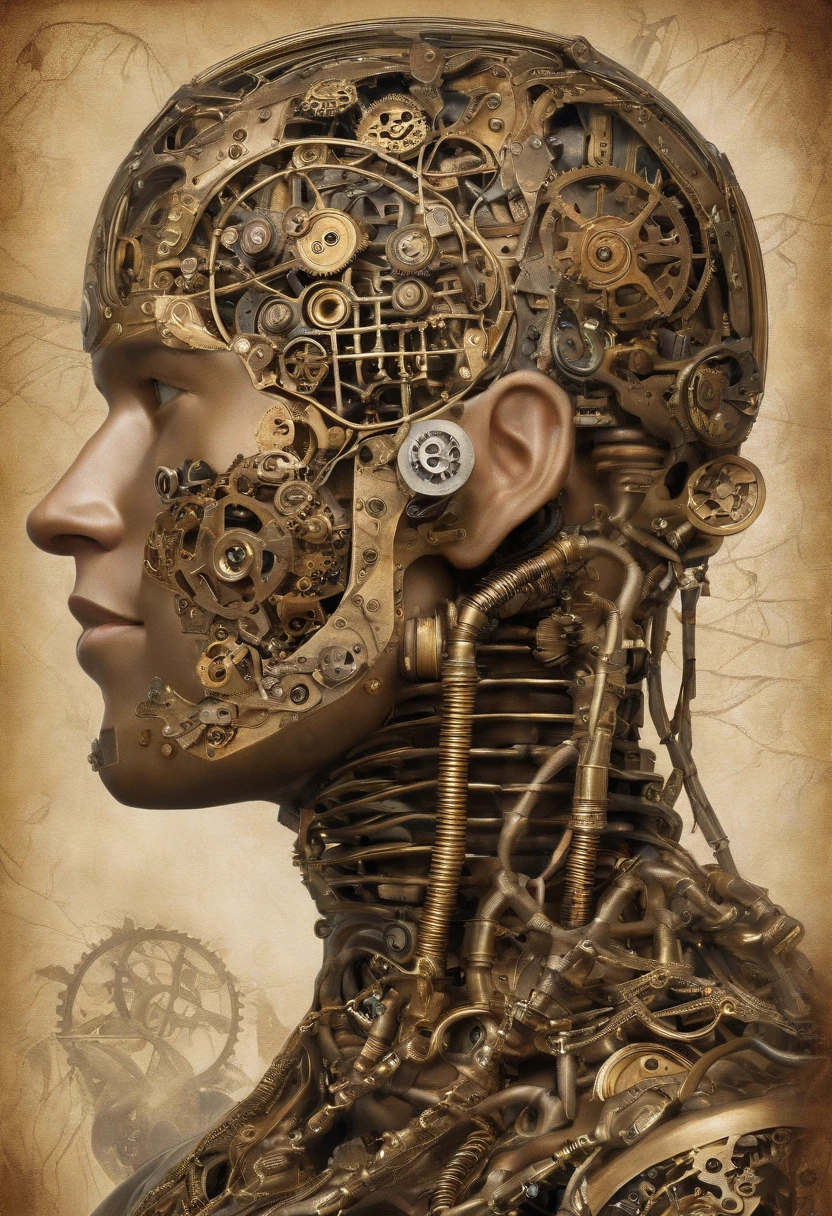 (((masutepiece))), (((Best Quality))), ((Ultra-detailed)), (High Definition CG Illustration), ((extremely delicate and beautiful)),(delicated face),Cinematic Light,((1 Mechanical Men)),Solo,full body Esbian,(Machine-made joints:1.4),((Mechanical limb)),(Blood vessels attached to tubes),((Mechanical vertebrae attached to the back)),((mechanical cervial attaching to neck)),((Sitting)),deadpan,(Wires and cables attached to the head and body:1.5),(Character Focus),Science fiction