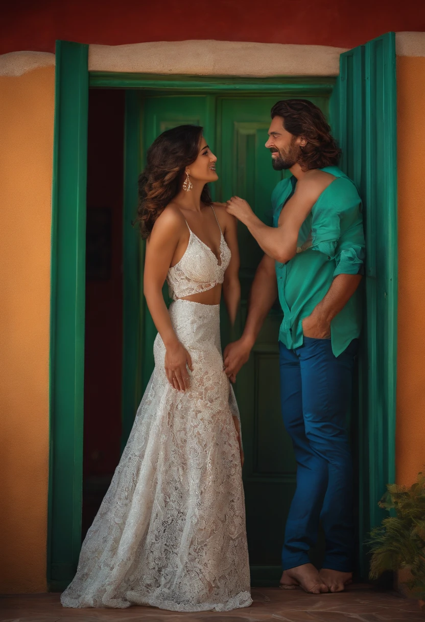 Casal fazendo sexo na varanda, homem pau duro mulher nua