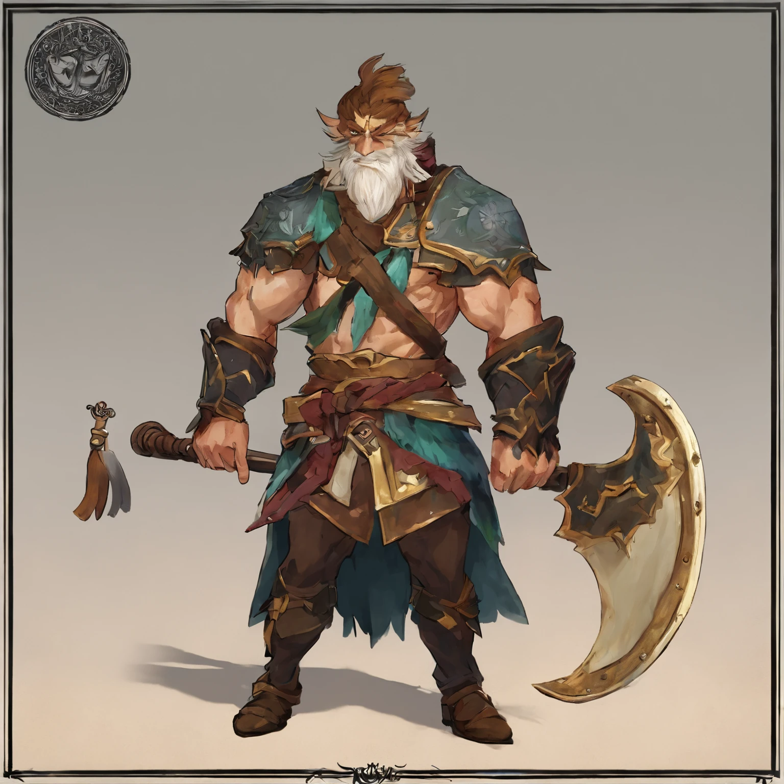 (master part, melhores detalhes), mytical creature, Dom Wukong, cabelos dourados, use golden circle, wear traditional clothing armor, segurando o cajado apoiado em seu ombro