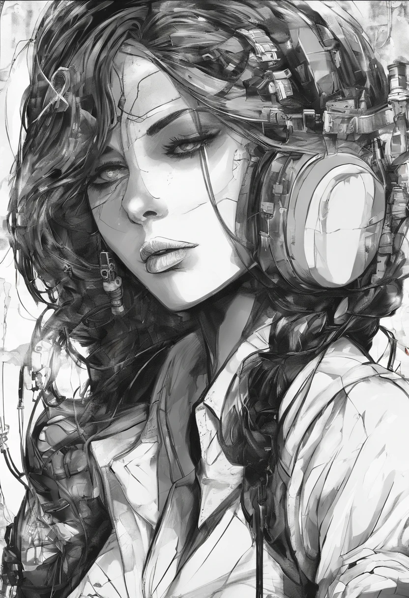 heart-shaped shaped pupils，(SFW), (master part:1.2), best quality, master part, Altas, Original, papel de parede extremamente detalhado, (ultra-detalhado), (best illustration), (Melhor sombra), (Kobeni), seios grandes, seios perky, (camisa de colarinho branco), (mancha de sangue:1.1), (Horrorizado:1.2), (gravata preta), (Mancha de camisa), (Manchado), 1girl, Olhando para o Viewer, (assustado:1.2), (Teary:1.1), (olhos castanhos), (sinal de paz),Tongue out, tongue, Heart-shaped pupils abandoned cars