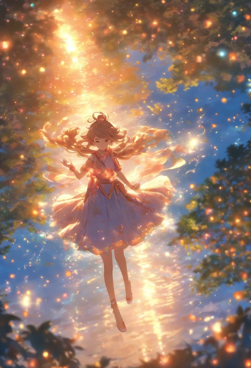 Original, (master part), (illustration), (extremamente fino e bonito), (detalhes perfeitos), (Unity CG 8K papel de parede:1.05), (fundo bonito e claro:1.25), (profundidade de campo:0.7),1girl,Huanxiaoyi , (fica ao lado do rio:1.15).(cabelo soprando com o vento:1.1),borboletas voando ao redor, (luz da lua:0.6), tree, (夏天), (Noite:1.2), (Close-up:0.35), (Luvas:0.8), sozinho ,