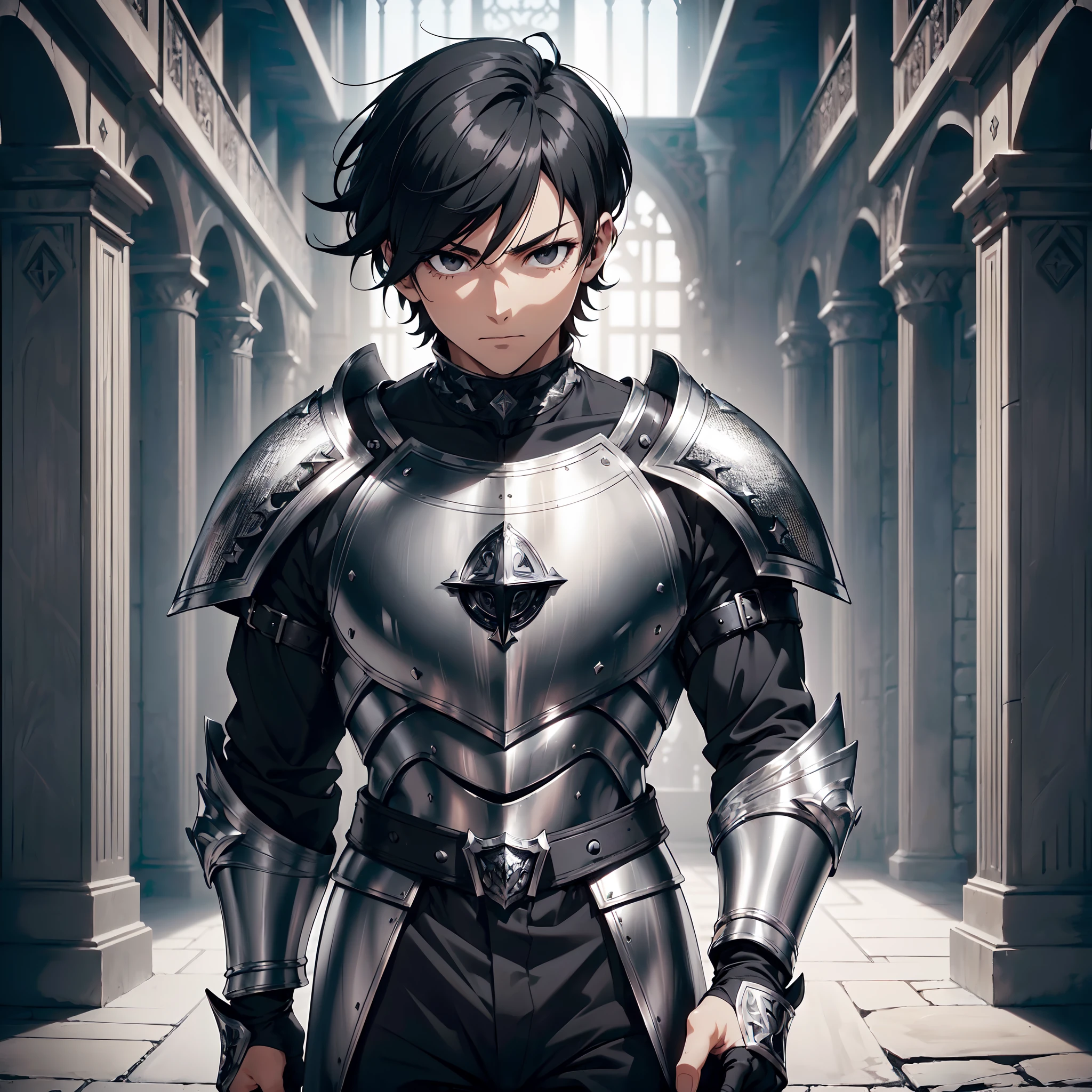 128K Ultra High Definition,
128K Ultra High Quality,
128K Ultra High Resolution,
Best Definition,
Best Quality,
Best Resolution,
Perfectly Detailed,
Perfectly Designed,
Extremely Detailed,
Extremely Designed,
Hyper Detailed,
Hyper Definition,
Hyper Quality,
Hyper Resolution,
Masterpiece,
(((Anime))),
Body Shot,
(((Boy))),
Handsome,
Muscular Body,
(((Black Short Hair))),
(((Black Eyes))),
(((Hyper Detailed & Perfectly Designed With Ultra High Quality Silver Assassin Armor))),
(((Inside Of Medieval Royal Palace Background Scenery))),