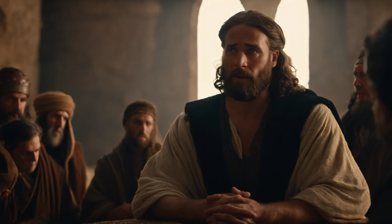 Biblical character Jonah speaking to the Ninevite people. antigo testamento da biblia