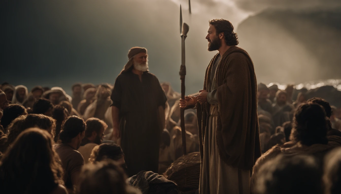 Biblical character Jonah speaking to the Ninevite people. antigo testamento da biblia