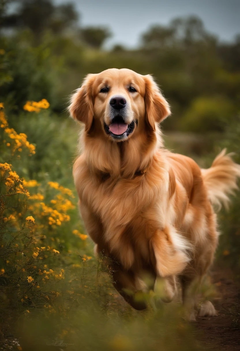 louro, segurando um filhote de cachorro golden retriever