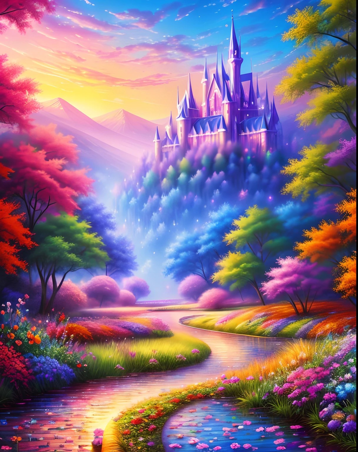 (Masterpiece, Best quality, beautiful digital art:1-4), Colorful dreams, magical, Ultra detailed, insanely intricate, the wallpaper, 8K