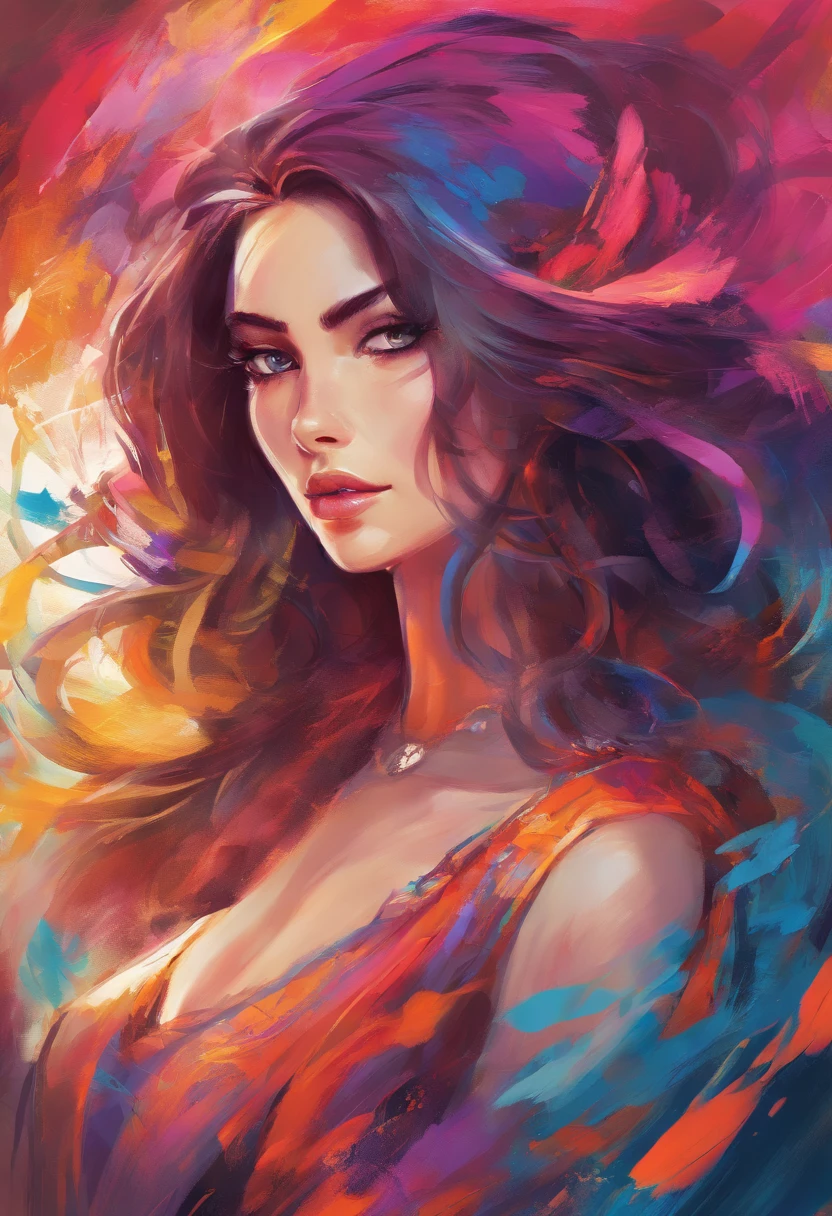 (bright, colorful, vibrant) portraits, (high-quality, professional) oil painting, (detailed) eyes, (expressive) lips, (flowing) hair, (lively) facial expressions, (beautifully textured) skin, (captivating) gaze, (dynamic) poses, (rich and varied) clothing styles, (diverse) backgrounds, (magnificent) lighting effects, (artistic) brushstrokes