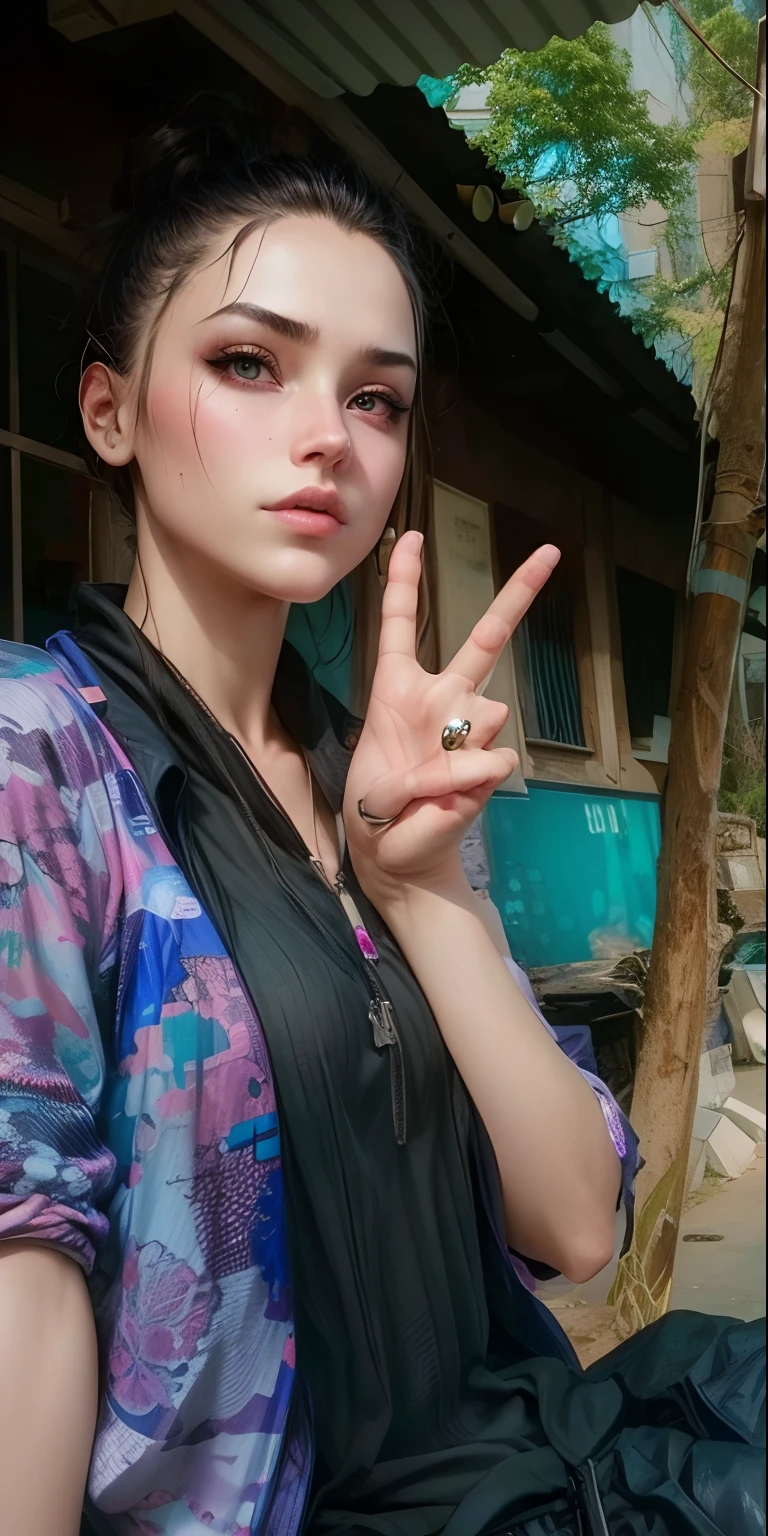 change background.cyberpunk.hansome girl.realitic face.sexy woman