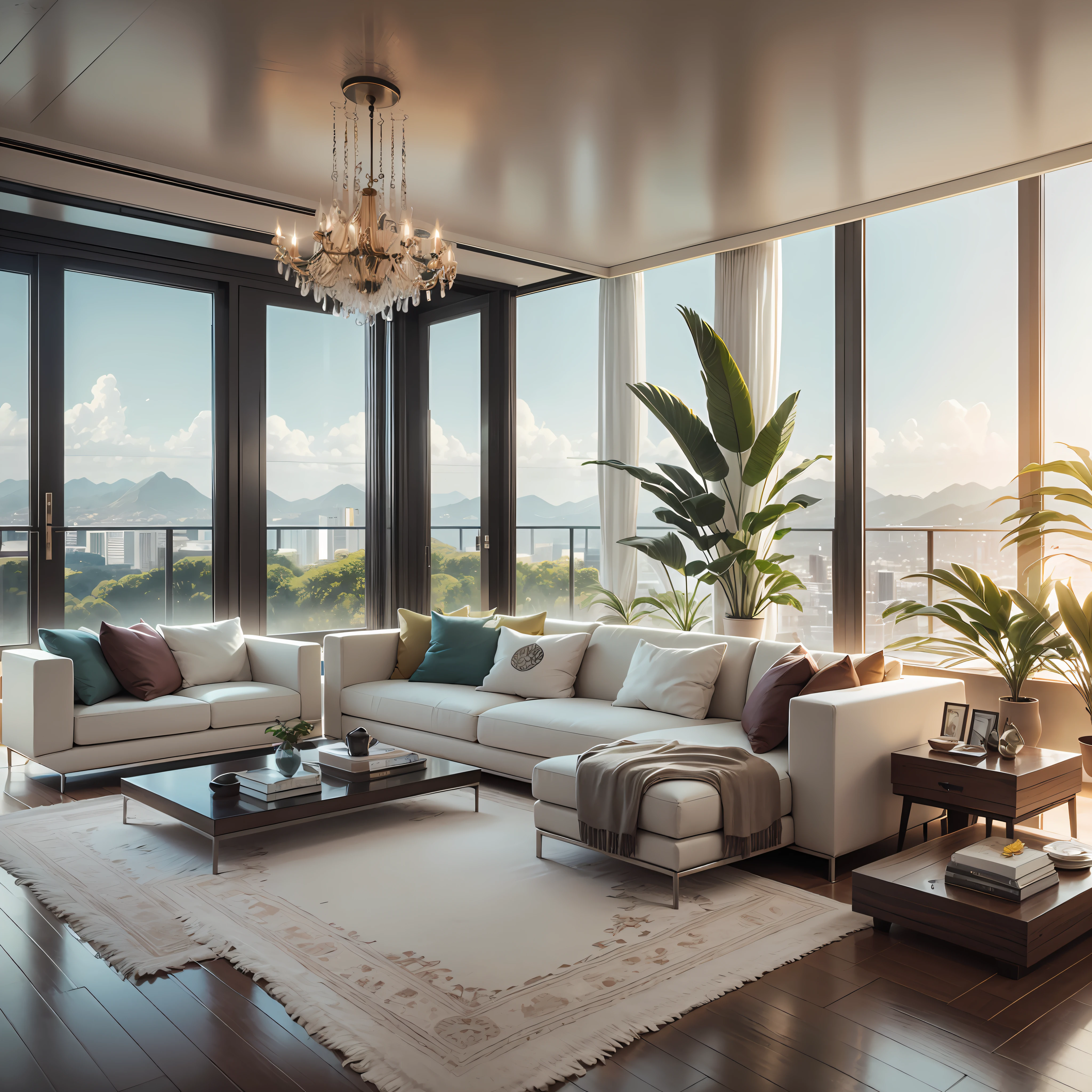 (((melhor qualidade))), qualidade alta, fotorealista, hiperrealista, ((obra-prima)), melhor arte, luxurious residence moderna, paisagem exuberante, linda paisagem. render enscape --auto