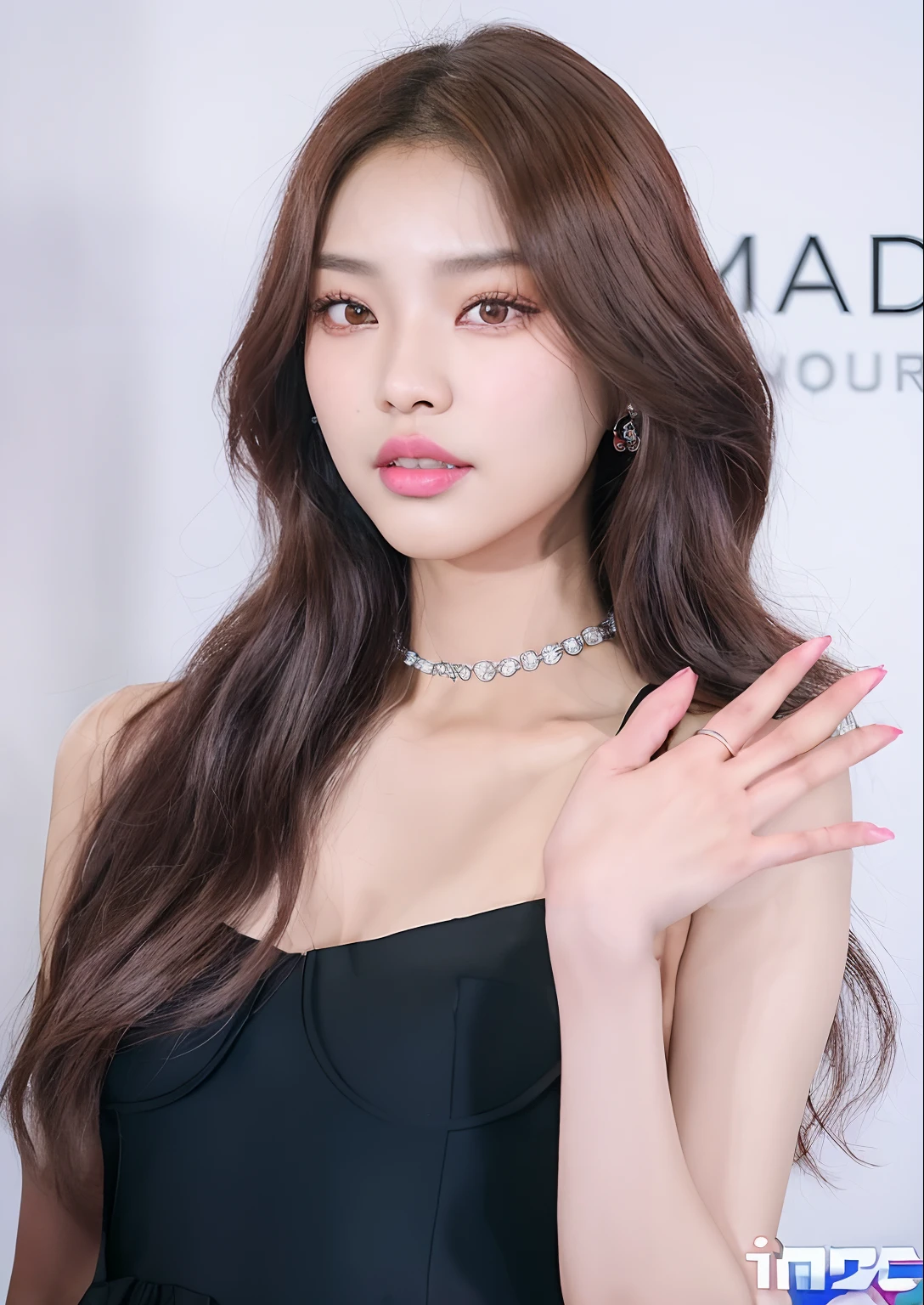 araffe asian woman with long brown hair and a black dress, heonhwa choe, lee ji-eun, lee ji - eun, park ji-min, jisoo of blackpink, jaeyeon nam, jisoo from blackpink, ji-min, hwang se - on, korean artist, portrait of jossi of blackpink, jossi of blackpink, sun yunjoo