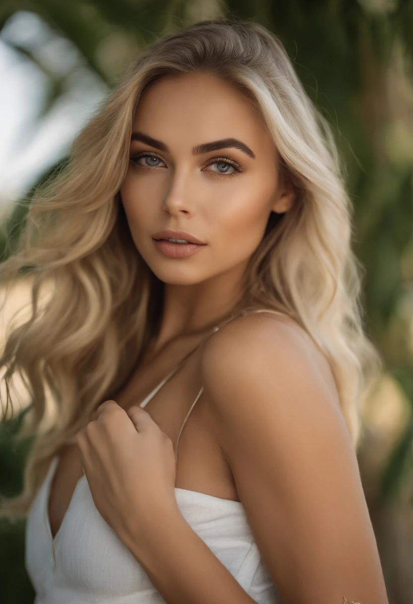 oman with matching tank top and panties, fille sexy aux yeux bleus, Portrait Sophie Mudd, Portrait de Corinna Kopf, cheveux blonds et grands yeux, selfie of a young woman, ohne Maquillage, maquillage naturel, Look directly into the camera, Visage avec Artgram, dezentes Maquillage, Superbe photo du corps entier, dans la chambre, gros seins, Blonde, Latin