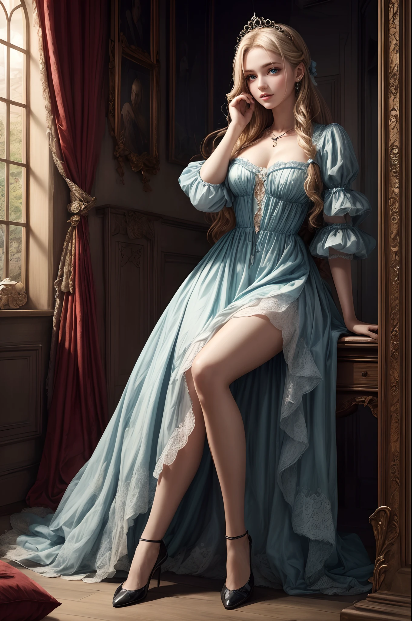 Alice in Technology Land , Full body, Ultra High Resolution, Masterpiece, beautyfull face with gorgeous shiny eyes,