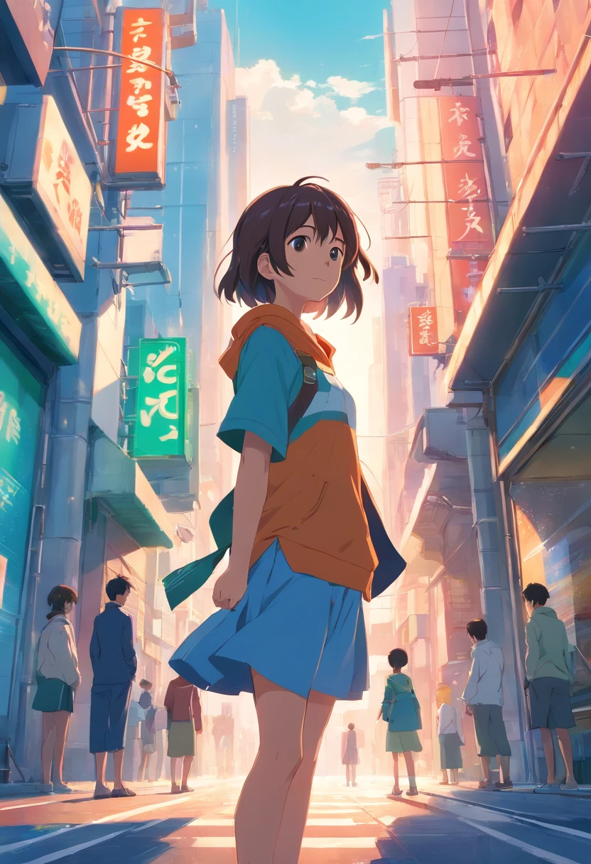 Loepfe-esque girl in a cyberpunk city