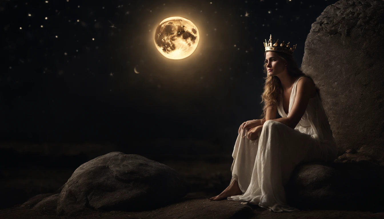 uma mulher vestida do sol, having the moon under his feet and on his head a crown of twelve stars. John's Apocalyptic Vision in the Bible