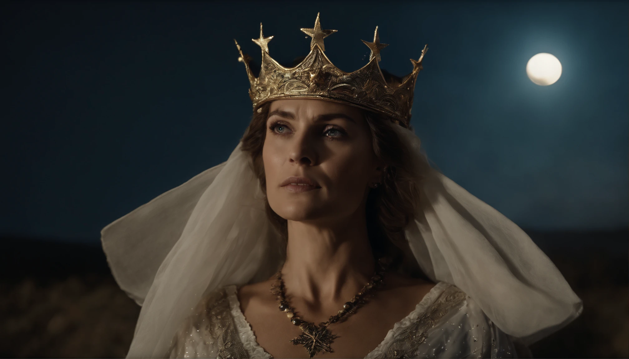 uma mulher vestida do sol, having the moon under his feet and on his head a crown of twelve stars. John's Apocalyptic Vision in the Bible