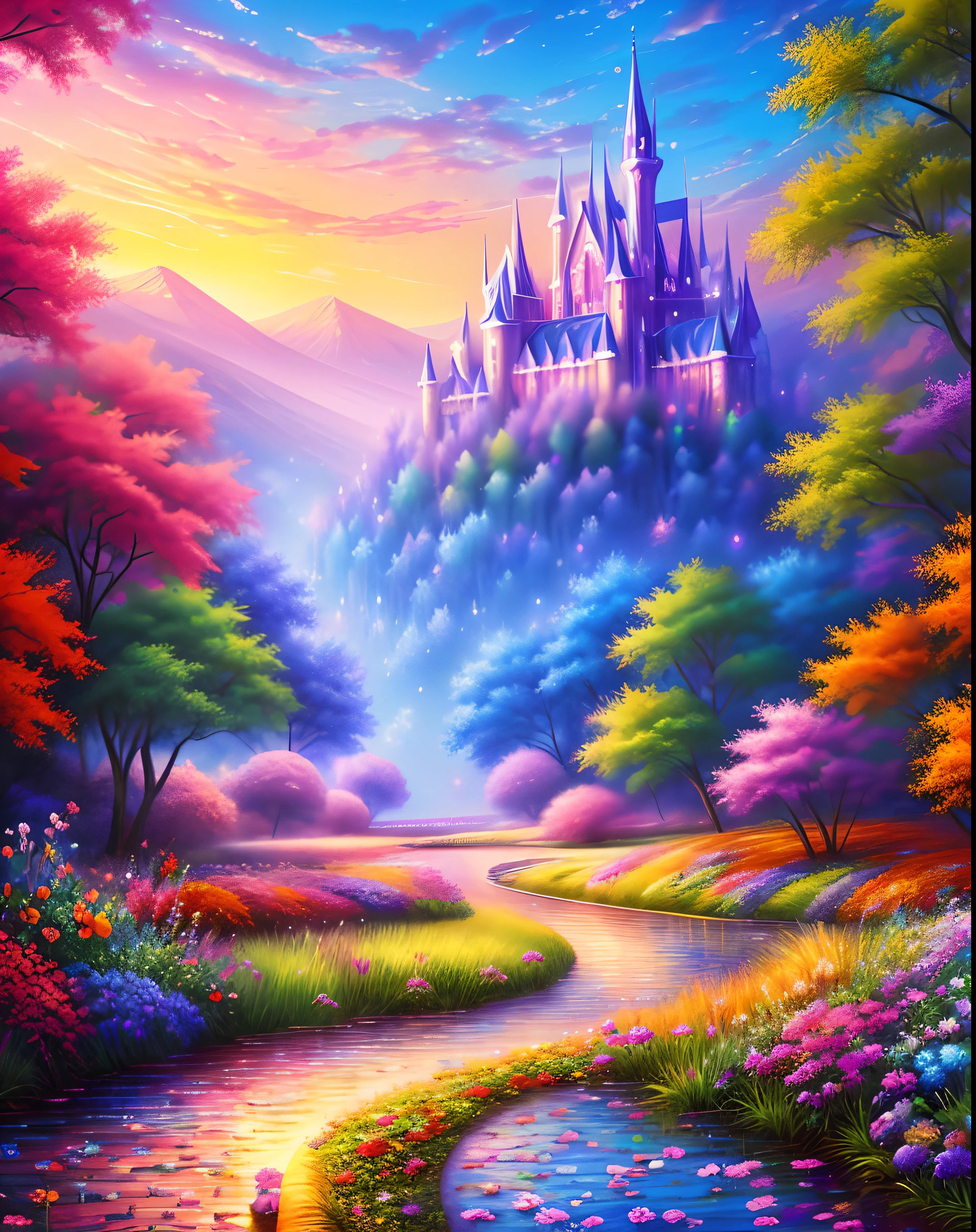 (Masterpiece, Best quality, beautiful digital art:1-4), Colorful dreams, magical, Ultra detailed, insanely intricate, the wallpaper, 8K