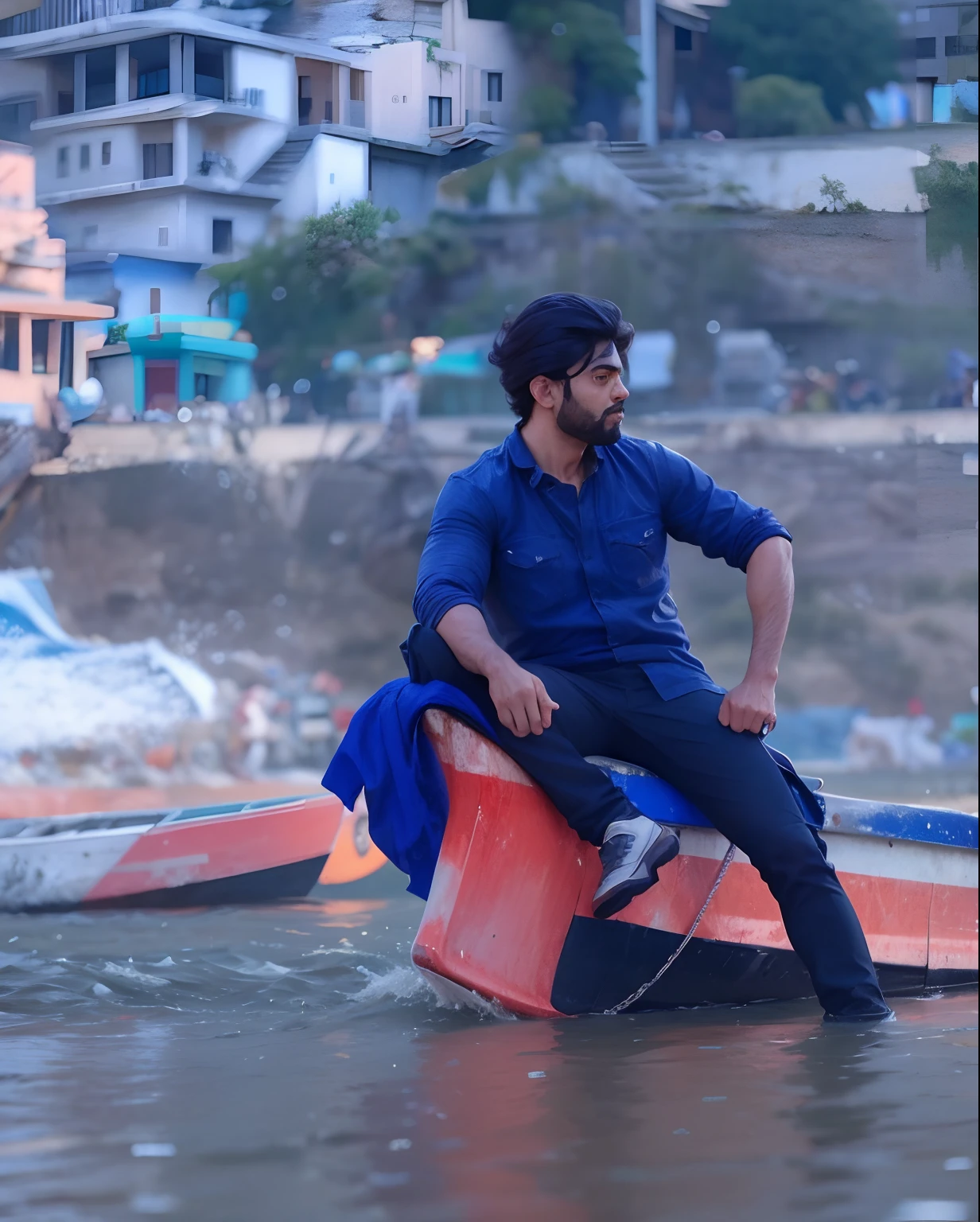 Power Full bikes in the water background kgf movie set cinematic look