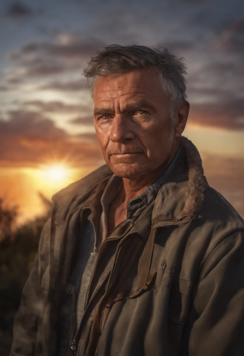 Man at sunset