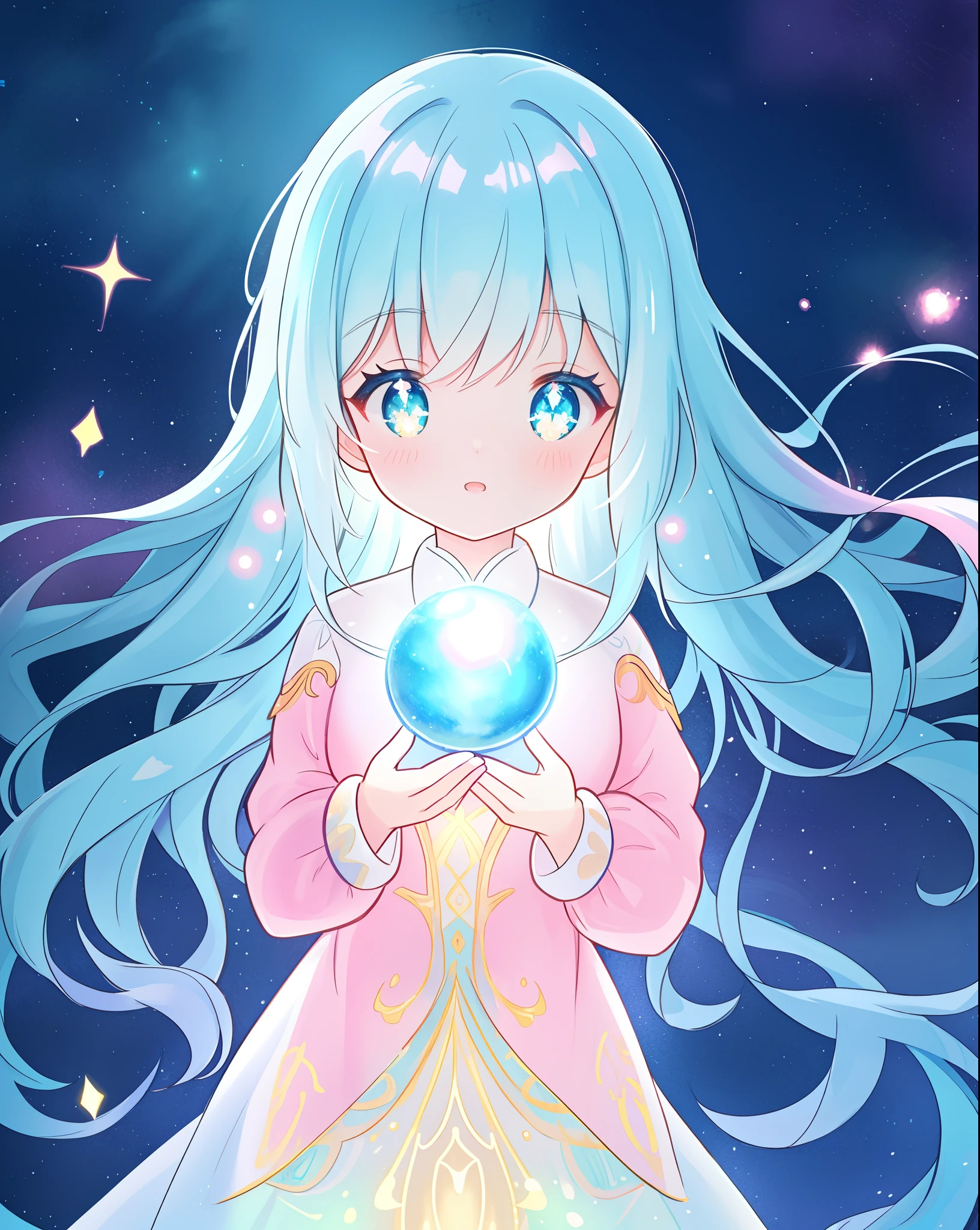 beautiful anime girl in multi-layered ballgown with puffy long sleeves, vibrant pastel colors, (colorful), magical lights, colorful long hair made of liquid light, sparkling lines of light, inspired by Glen Keane, inspired by Lois van Baarle, disney art style, by Lois van Baarle, glowing aura around her, by Glen Keane, jen bartel, glowing lights! digital painting, flowing glowing hair, glowing flowing hair, beautiful digital illustration, fantasia background, whimsical, magical, fantasy, beautiful face, ((masterpiece, best quality)), intricate details, highly detailed, sharp focus, 8k resolution, sparkling detailed eyes, liquid watercolor