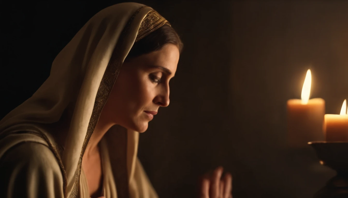 MARIA, the mother of Jesus Christ conversing with him . Bible passage. Biblical Image of Simplicity