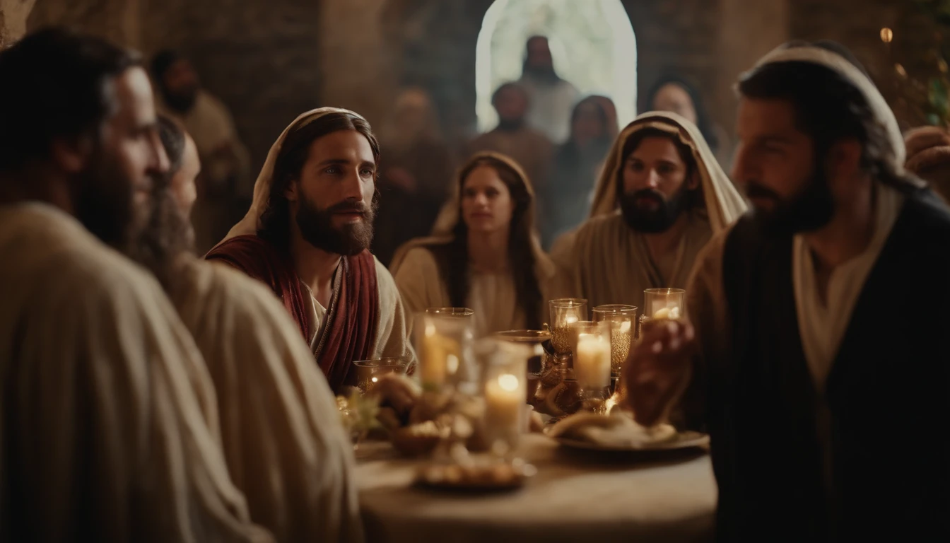 Jesus and His Disciples at the Wedding at Cana in Galilee