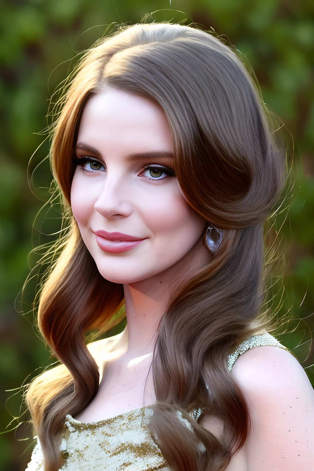 Lana del Rel de biquini com cabelo curto