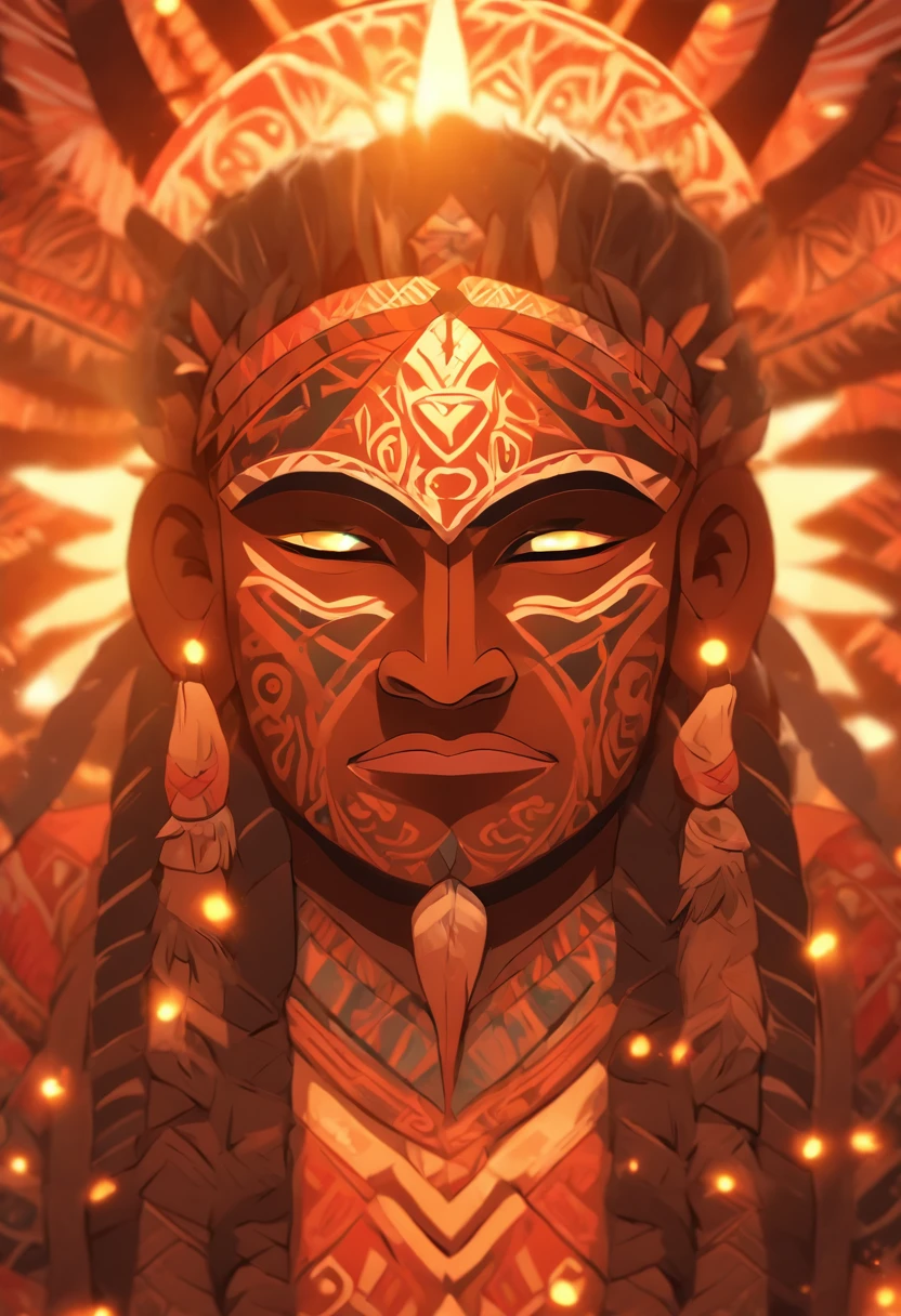 (((Tribal Maori))) best quality, ultra-high resolution, 4K detailed CG, masterpiece, sun, sun rays, hawai, tribal sun, Maori picture style, aesthetic, screen-centric